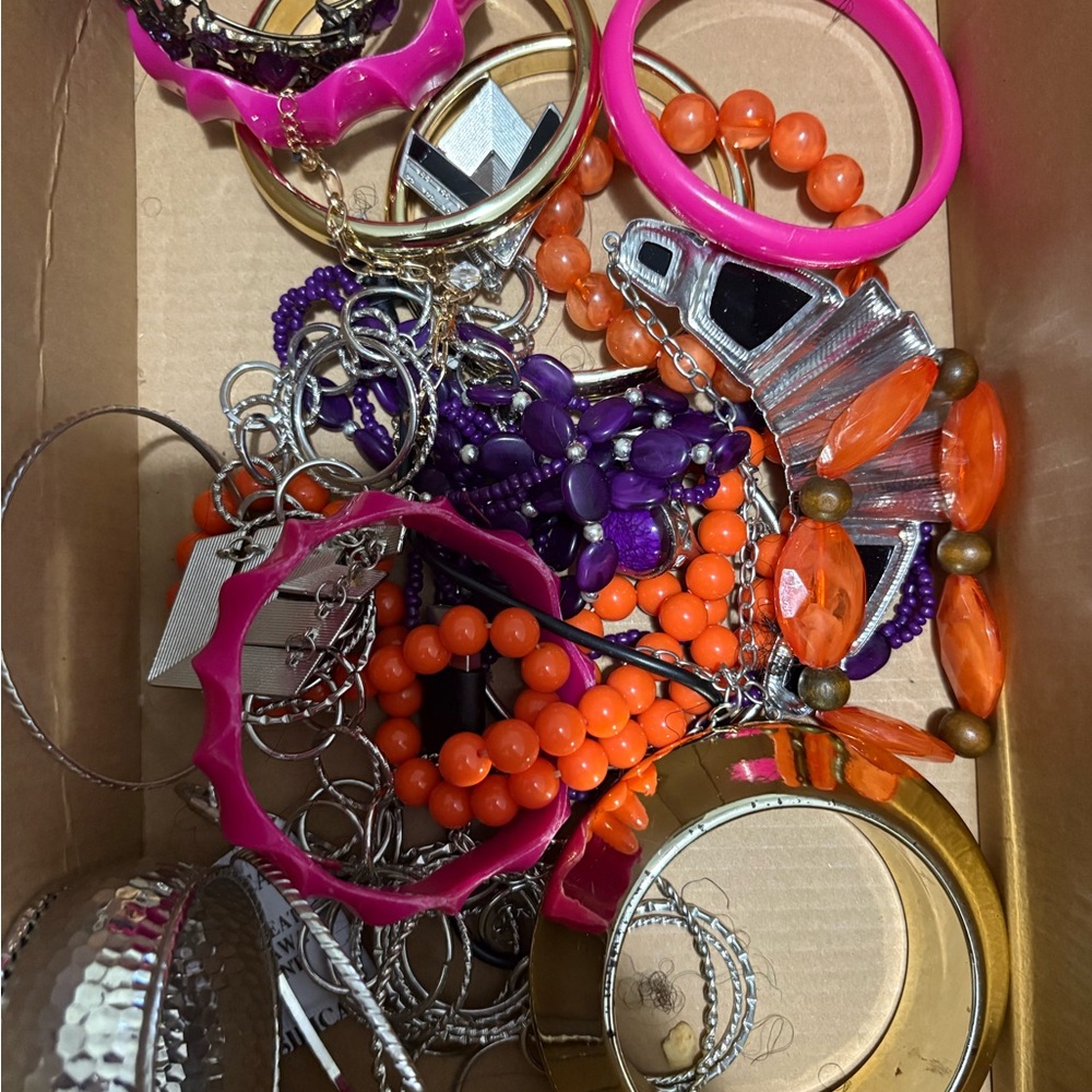 Vibrant Pink and Orange & other colorBangle Set